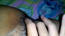 Filipina Teen Quietly Rubs her hairy pussy next to her parents